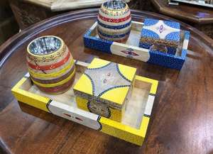 Coffret de brûleurs Bakhoor en bois et résine fait main indien avec plateau Porte-encens Medkhan - Product Image 5