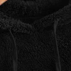 Jersey de lana Polar de gran tamaño para mujer, Sudadera con capucha holgada bordada personalizada con hombros caídos a la moda de invierno - Product Image 4