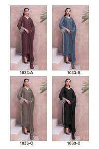 Attrayant Ethnique Outfit Heavy Fox Georgette Soie Salwar Suit & Dupatta Multi Thread & Jari Avec Broderie Stich Work à Vendre - Product Image 4