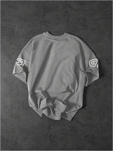 T-shirts unisexes pour hommes en coton/soie avec logo personnalisé, coupe ajustée, respirants, lavés, formels, streetwear, grandes tailles - Product Image 5