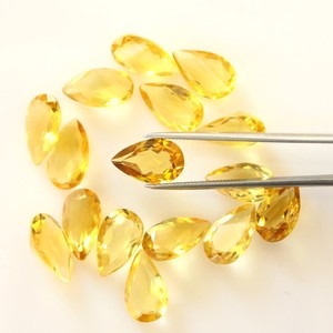 ลูกแพร์สีเหลืองมะนาวคุณภาพสูงขนาด8x12มม. ลูกปัดอัญมณีตัดแบบหลวมสำหรับทำเครื่องประดับหินซิทรินเจียระไนแบบธรรมชาติโดยผู้ผลิตจำนวนมาก - Product Image 1