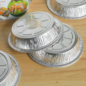 Viet Nam factory direct sale 7 Inch Food Grade Takeout Round <b>Pan</b> Aluminum Packing Catering Container Box Foil Aluminium Tray - Product Image 3