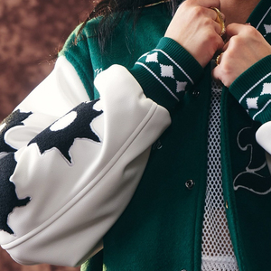 Chaqueta de Cuero Personalizada con Bordado para Hombre, MOQ Bajo, Talla Grande, Estilo Urbano, Chaqueta Bomber con Patrón de Letras Personalizado, Ropa Larga - Product Image 2