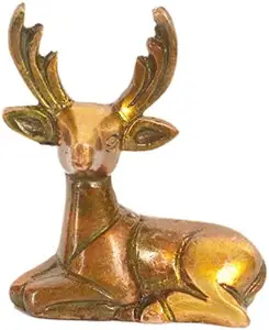 Fast Supplier Requirement Brass Pair of Deer Statues Showpieces for Office/Study Table Fengshui Significance By Adiba Home Decor