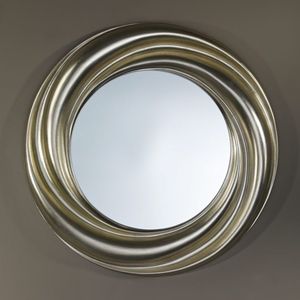 Miroir rond avec cadre en spirale métallique, design artistique sculptural, pour décoration d'intérieur moderne haut de gamme, pièce maîtresse - Product Image 4
