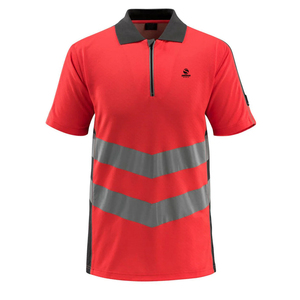 เสื้อแขนสั้นถักแบบสะท้อนแสงสำหรับชุดทำงานก่อสร้างผู้ชาย ปรับแต่งได้ แห้งเร็ว - Product Image 1