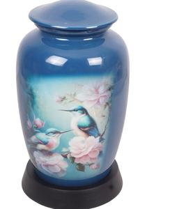 Urna de cremación brillante con acabado de imagen para adultos, urna funeraria de Metal decorativa para interiores con suministros de cremación con acabado pintado - Product Image 1