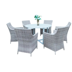 Ensemble de café en polyrotin résistant aux intempéries PRCF-017, meubles de jardin d'extérieur - Product Image 1