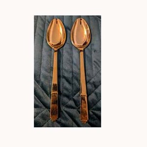 Wholesale Rose <b>Gold</b> <b>Mirror</b> Polished With Long Thick <b>Rectangular</b> Handle Handmade Best Selling Stainless Steel Knife Fork Spoon - Product Image 1