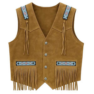 Gilet en cuir de cowboy pour homme de haute qualité à bas prix Nouveau design Prix bas Respirant Gilet en cuir de cowboy pour homme - Product Image 1