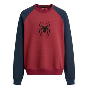 เสื้อสเวตเชิ้ตแขนยาวคอกลมทรงแร็กแลนสำหรับผู้ชาย ลายกราฟิกแมงมุมด้านหน้า สีสันตัดกัน สไตล์ลำลอง สตรีทแวร์ พิมพ์ลายตามสั่ง - Product Image 3
