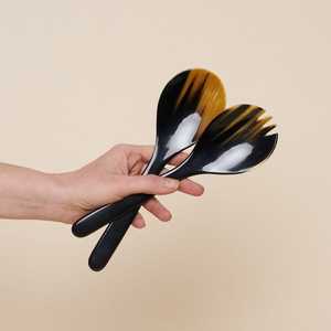 ชุดช้อนเขาโมราทำด้วยมือเป็นมิตรกับสิ่งแวดล้อมชุดช้อนส้อมเขาควายและวัวขัดกระดูกสำหรับตกแต่งบ้าน - Product Image 1