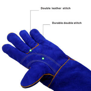 Gants de soudage en cuir de vache fendu résistants à la chaleur OEM Gants de soudage approuvés Vente en gros Protection des mains Gants de sécurité - Product Image 4