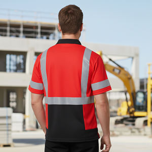 High-Visibility ANSI Class 2 Safety <b>Shirt</b> for Men Reflective Tape Waterproof LED <b>Flash</b> Breathable Comfortable Polyester Workwear - Product Image 4