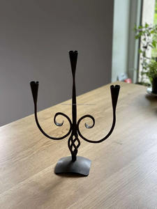 Antique Vintage Fer Forgé Métal Trois Bougeoirs De Luxe Fait À La Main Ins Style Stand pour Jardin Mariage Maison Noël - Product Image 5