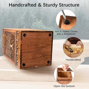 Handmade <b>Wooden</b> <b>Urn</b> <b>for</b> Human <b>Ashes</b> <b>for</b> Adult Male Female Engraved Burial Cremation <b>Urns</b> <b>for</b> <b>Ashes</b> Men Women - Product Image 3
