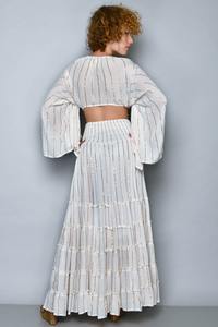 ชุด2ชิ้นสำหรับชายหาดคอลเลคชั่นฤดูร้อนชุดเดรสคลุมกระโปรงยาวจีบสำหรับผู้หญิงบริการออกแบบได้ตามต้องการ - Product Image 5