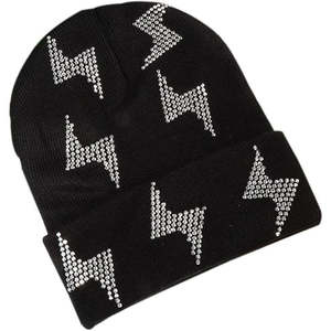 Bonnets en strass avec logo OEM, meilleur fabricant, dernière nouveauté, bonnet sur mesure pour l'hiver, streetwear, bonnets - Product Image 1
