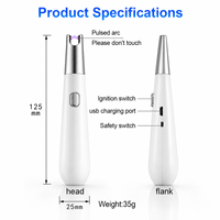Mini mignon arc électrique briquet coupe-vent USB rechargeable bougie Barbecue briquet de cuisine