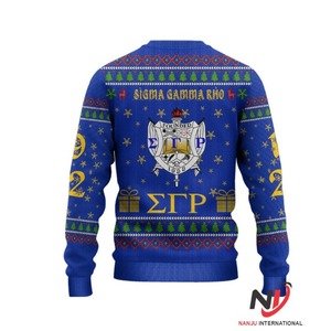 Sweat-shirt grec Sigma Gamma Rho Sorority en tricot d'automne 100% coton anti-boulochage prêt à expédier à épaules tombantes brodé - Product Image 4