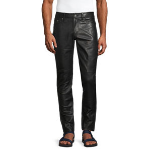 Top Quality Men <b>Black</b> Genuine Leather Pant Top Selling Leather Pant for Men Cheap Price Leather Pant for Sale Ideal for Winter - Product Image 3