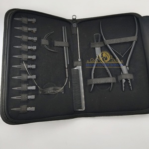 ชุดคีมต่อผมสแตนเลสสีดำด้านเครื่องมือที่จำเป็นสำหรับการต่อผม - Product Image 6