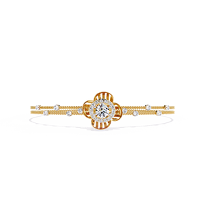 Pulsera de Diamantes Cultivados en Laboratorio, Oro Sólido de 10k a 18k, Engaste de Cuatro Puntas, Pulseras y Brazaletes de Diamantes de la India - Product Image 4