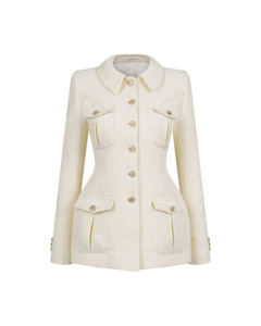 เสื้อแจ็คเก็ตอมาราคุณภาพสูง เสื้อผ้าสตรี สไตล์หรูหรา ซับในผ้าไหม เป็นมิตรต่อสิ่งแวดล้อม บริการ ODM ผลิตในเวียดนาม - Product Image 6