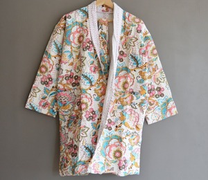 เสื้อแจ็กเก็ตบุนวม Kantha อินเดียเสื้อโค้ทผ้าฝ้ายเปิดเข็มขัดแขนยาวชุดเดรสสำหรับเจ้าสาวมีตัวอักษรใหม่ - Product Image 4