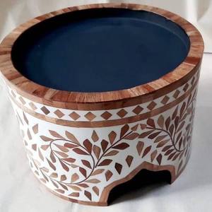 Bone Inlay Cake Stand with <b>Resin</b> Tool Eco-Friendly Handmade Round for Candy & Chocolate Display Ready to Ship From India - Product Image 3
