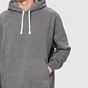 Sweat à capuche gris chiné de luxe pour homme, en molleton 350 GSM, toucher doux, coupe athlétique essentielle pour l'hiver - Product Image 5