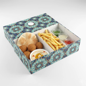 Contenedor de comida rápida personalizado Shawarma <span class=keywords><strong>Doner</strong></span> <span class=keywords><strong>Kebab</strong></span> Wrap Compartimento Caja para compartir Caja Set Caja de salsa picante Comida para llevar - Product Image 5
