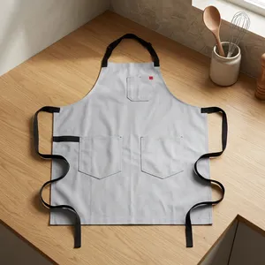 Delantal Rosa sin Mangas con 3 Bolsillos, de Lona Tejida, Lavable a Máquina, para Limpieza y Uso Diario - Product Image 2