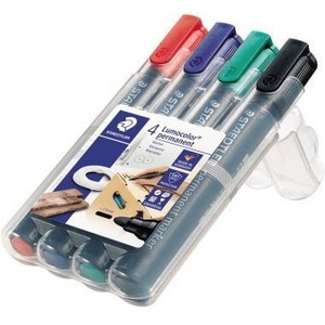Marcadores Permanentes STAEDTLER Lumocolor 352 de 2 mm, Colores Surtidos, 4 Piezas por Paquete - Product Image 1