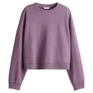 Sweat femme unisexe Logo personnalisé sweat à capuche surdimensionné col rond Streetwear haut court pull tricoté pull col rond OEM - Product Image 6