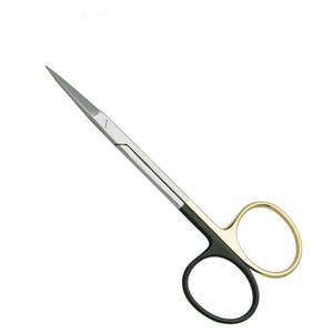 Tijeras de vendaje para hospitales quirúrgicos médicos Blunt, tijeras curvas rectas de acero inoxidable de Alemania CE Iris, tijeras curvas - Product Image 1