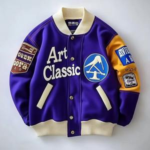 Personnalisable Vintage Laine Varsity Veste pour Hommes Rétro Streetwear Chenille Broderie Avant Lettre Motif Personnalisable Logo - Product Image 3