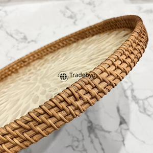 ถาดหวายตกแต่งงานสานมือเคลื่อนย้ายได้อุปกรณ์จัดระเบียบห้องครัวทันสมัยทันสมัย - Product Image 5