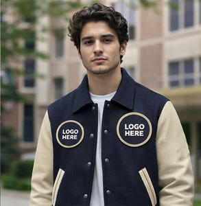 Fabricant de vestes universitaires personnalisées OEM, étiquette privée, corps en laine, manches en cuir, vestes Letterman, commande en gros avec patch en chenille - Product Image 3
