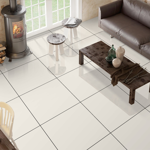 Carreaux de sol en porcelaine blanc brillant 60x60 cm pour revêtements de sol résidentiels et commerciaux modernes. intérieur et extérieur - Product Image 1