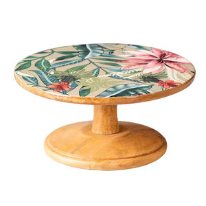 Soporte de pastel de madera Decoración Forma de mesa redonda Soportes modernos para cupcakes Nuevo último diseño Flor Esmalte Impreso Top Demanding - Product Image 1