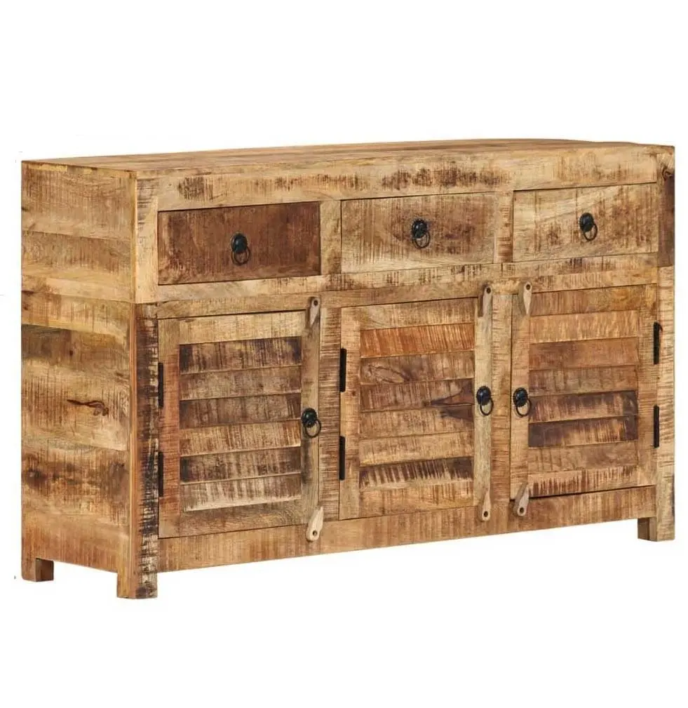 Armario de madera de 3 puertas estilo europeo francés, mueble de Buffet con acabado Natural, para sala de estar, hogar y oficina, aparador artesanal