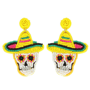 100% <b>Glass</b> Beads Beaded Embroidery Earrings For Women And <b>Girls</b> With Festival Inspired Design In Premium Quality - Product Image 1