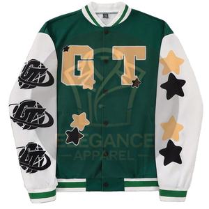 Bon Fournisseur, Service OEM ODM, Veste de Baseball d'Hiver pour Homme, Style Universitaire, à Épaules Tombantes, Bicolore, avec Motif Lettres Surdimensionné, Sans Capuche - Product Image 2