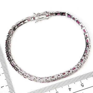 AAA+ Quality 925 Sterling Silver <b>Bracelet</b> Oval Rhodolite <b>Garnet</b> 5x3mm Gemstone Jewelry 7 Inch Cus-Jew78 - Product Image 2