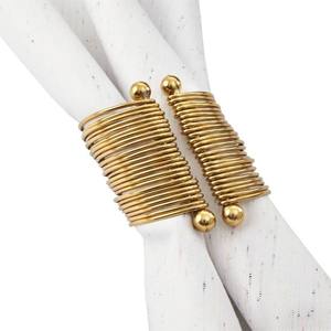 แหวนรองผ้าเช็ดปากทองเหลืองชุบทองโบราณ ดีไซน์ทำมือ ขายส่ง ของตกแต่งโต๊ะงานแต่งงาน เป็นมิตรกับสิ่งแวดล้อม สไตล์อเมริกัน - Product Image 6