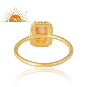 Venta caliente plata esterlina 18K chapado en oro perla natural anillo de piedras preciosas joyería personalizada para mujeres regalo para ella - Product Image 2