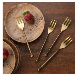 Fourchette en laiton cuillère Fruits salade fabrication incroyable qualité couverts Table à dîner fourchette cuillère meilleure vente - Product Image 5