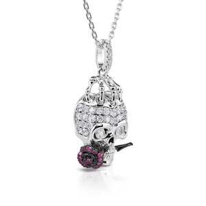 Collier Jeulia Forever Romance en argent sterling avec crâne et rose - Product Image 2