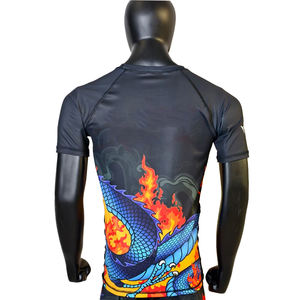 Protège-éruption à manches courtes et compression BJJ MMA grappin UPF 50 + Surf Swim Training Respirant Vente en gros personnalisé - Product Image 2